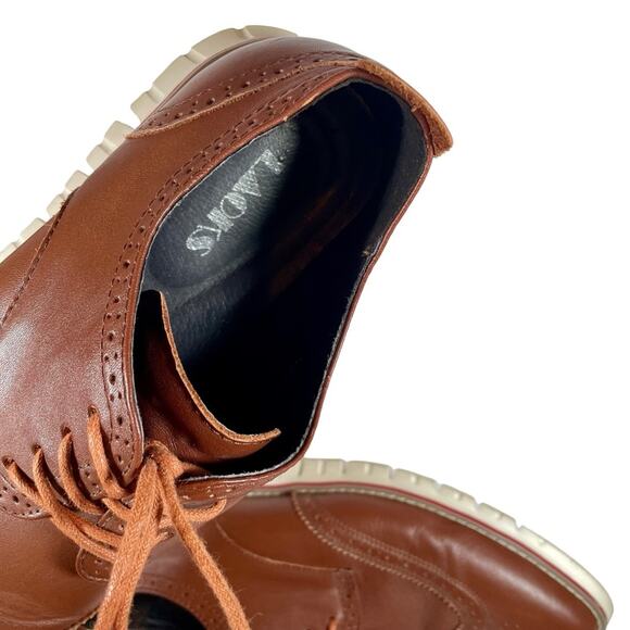 LAOKS Men's Brown Leather Wingtip Oxford Hybrid Dress Shoe Sz 10.5 Lace-Up - Picture 11 of 15